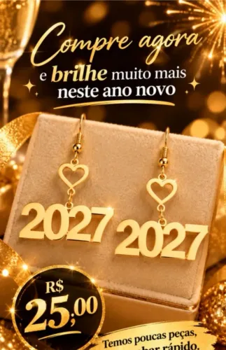Brinco Réveillon 2027 Dourado