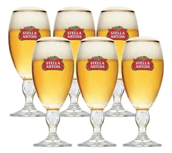 Copo Taça Calice Cerveja 315 ml - Stella Artois Conjunto 06 Unidades