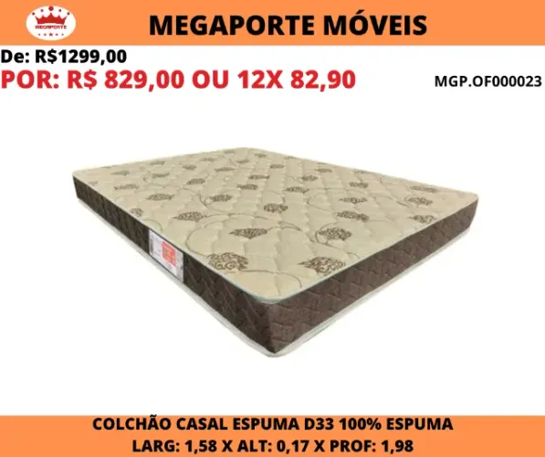 Colchão Espuma D33 Queen Size 1,58