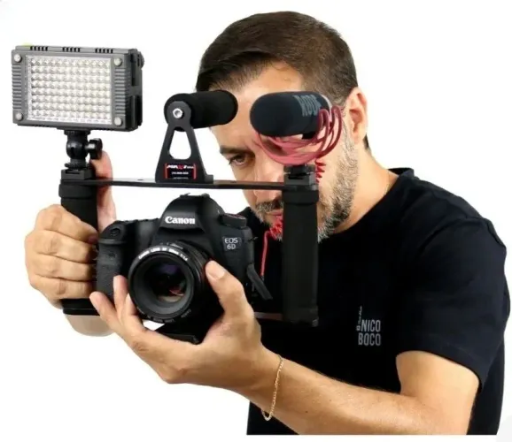 Gaiola cage da marca maxi grua para celular e câmeras DSRL