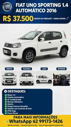 Fiat Uno Sporting Dualogic 1.4 EVO Flex 8V 4P 2016