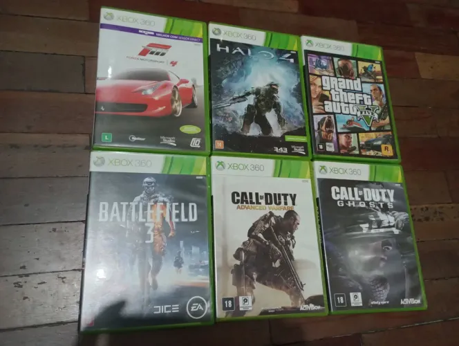 Lote 6 Jogos Xbox 360 Originais - GTA V, Forza, Halo 4 + COD