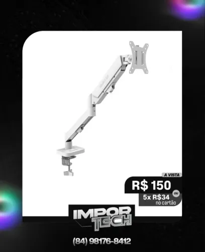 Suporte Articulado Para Monitor (Branco) Zinnia Nimbo 110, 13 a 32P. @importech_084