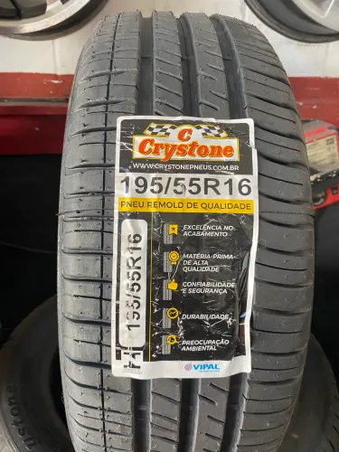 Pneu 195/55/16 remolde novo Crystone