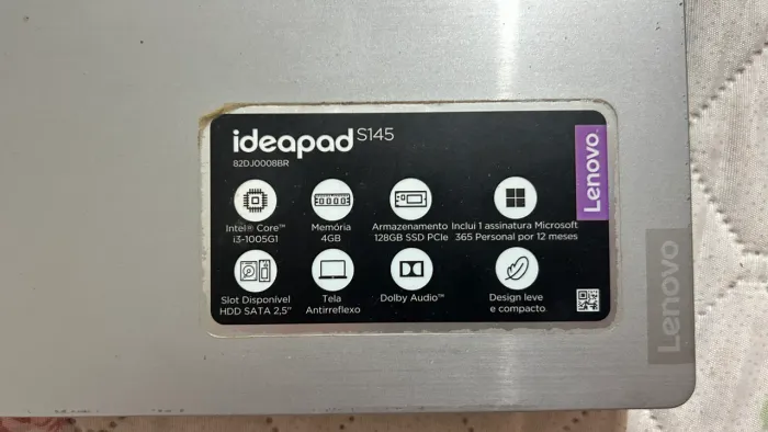 Notebook ideapad s145 Intel core i3
