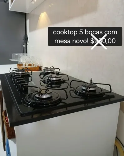 VENDO COOKTOP 5 BOCAS NOVO COM MESA