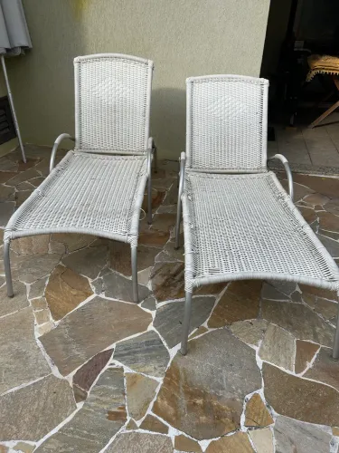 Cadeira piscina alumínio e fibra 