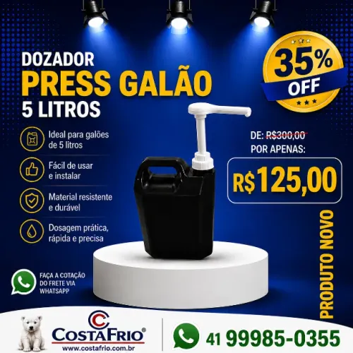 ## Dozador Press para Galão 5 Litros - Prático, Resistente e Fácil de Instalar