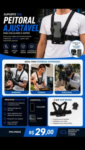 Suporte Peitoral para celular