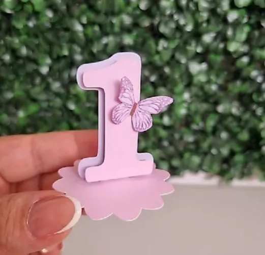 Apliques 3D para aniversário tema Jardim das borboletas 