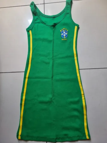 Vestido Brasil verde t. Unico