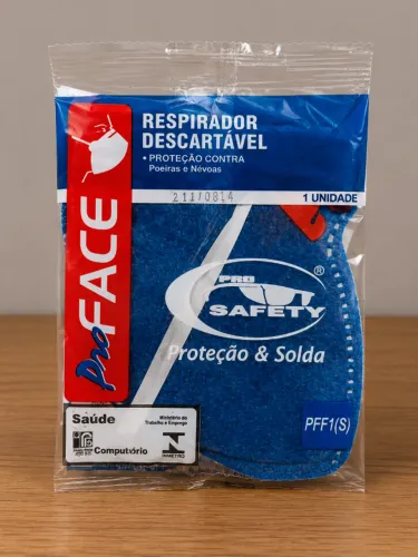 100 Unidades Máscara Respiratória Pro Safety PFF1 com Válvula - Poeira e Névoa 0,40 Cada