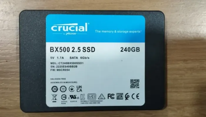 Hd Ssd Crucial 240 Gb Bx500 2.5" Sata - Novo