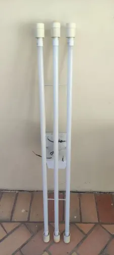 Luminária de Teto 3 Lâmpadas Fluorescentes Tubulares - Funcionando