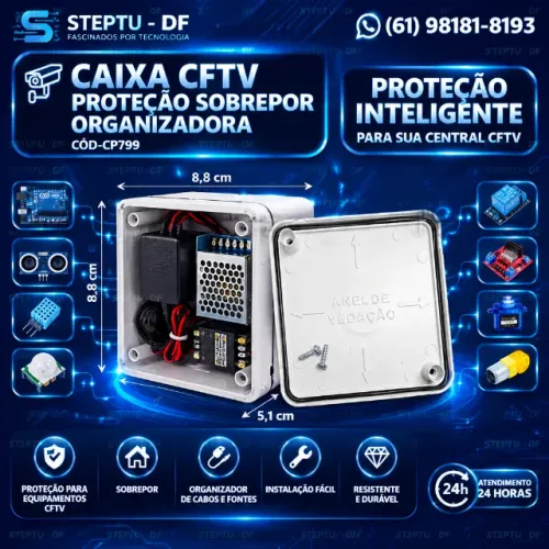 Caixa Cftv Proteção Sobrepor Organizadora Arduino Automação COD-CP799