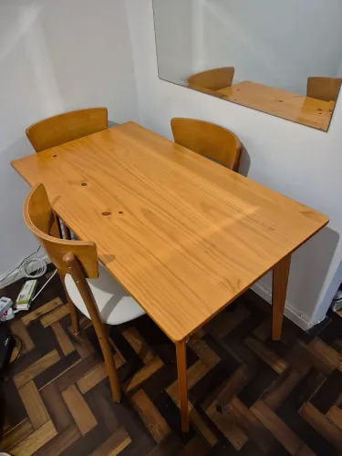 Mesa 4 Lugares Marrom Claro - 115 x 65 cm
