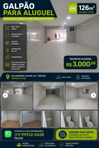 Aluguel Galpão 126m2 - Periperi