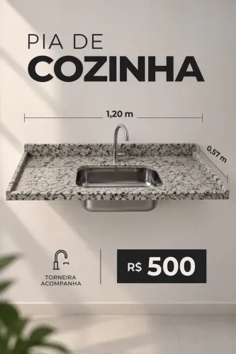 Pia de cozinha 1,20