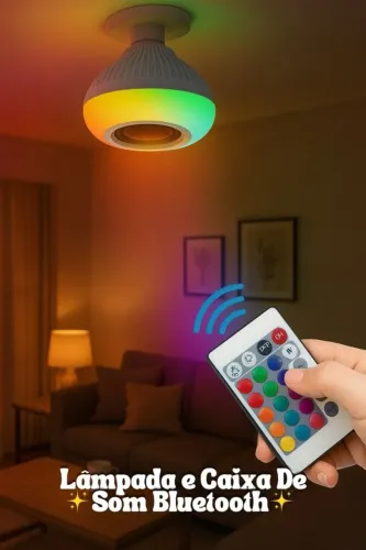 Lampada e Caixa de Som Bluetooth