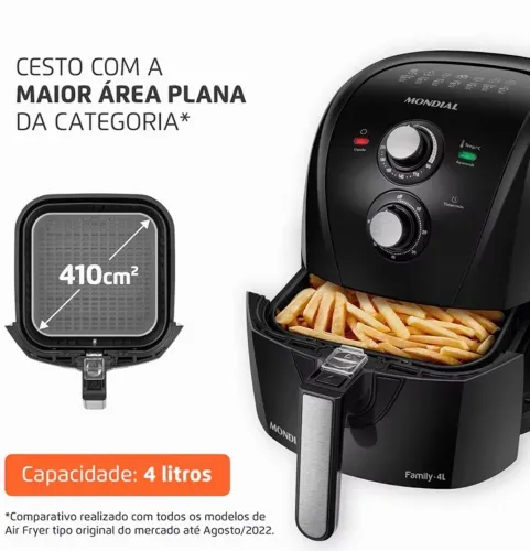 Air Fryer 4 Litros Mondial 1500w AFN40-BFS 110V