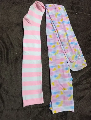 Kit meia + meia calça colorida usados