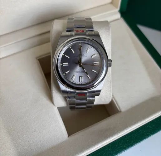 Relógio Rolex Oyster Perpetual Prata 41mm Linha Premium AAA+ Vidro Safira Aço 904L