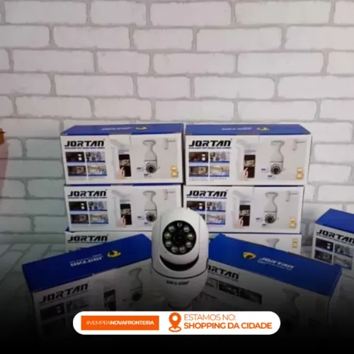 Câmera de Segurança Wi-Fi 360° de Bocal Lâmpada Via Celular