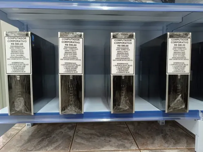 PC Computador Desktop Intel 8GB SSD 240GB Novo 10 USBs Duas telas Garantia Parcelamos