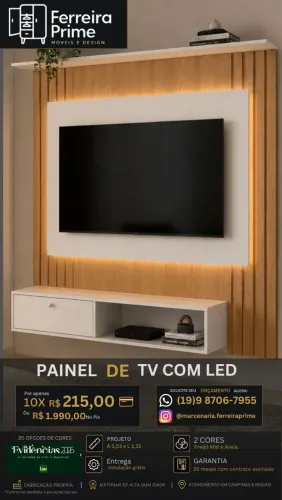Painel para TV com LED e Nicho Suspenso - Moderno | Direto da Fábrica