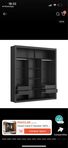 Closet Casal 4 Gavetas NOVO