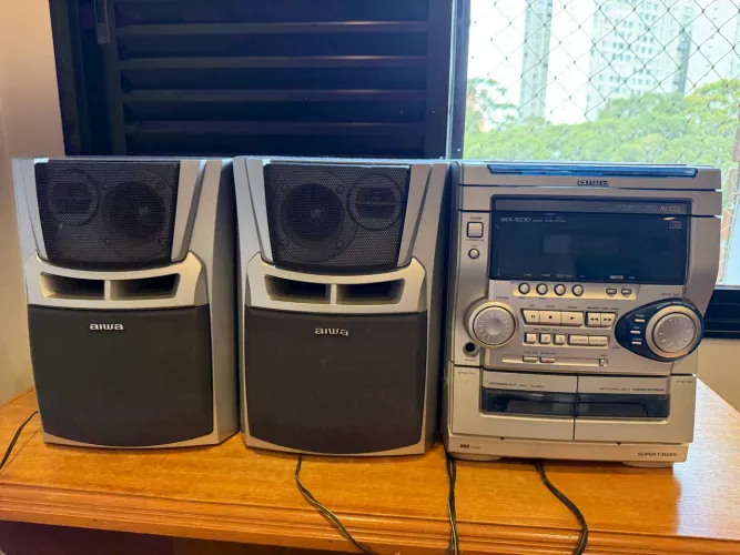 Mini System Aiwa NSX-SZ30 Original + 2 Caixas - Funcionando