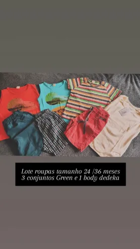 Lote roupas tamanho 24/36 meses green