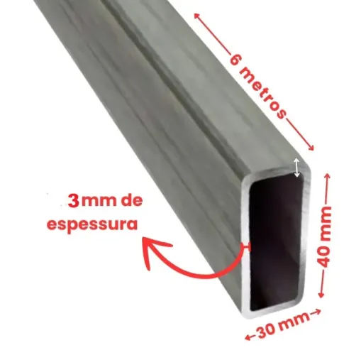 Tubo de Aço Metalon 30 X 40 X 3mm 6m