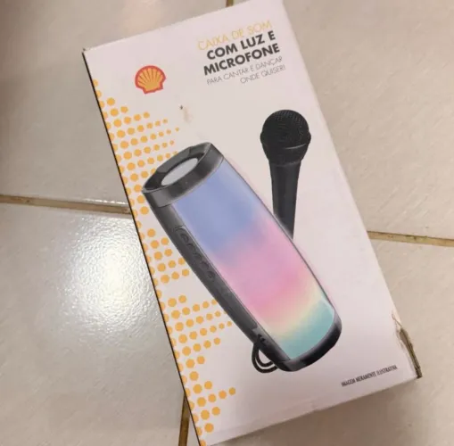 Caixa de som Bluetooth com microfone 