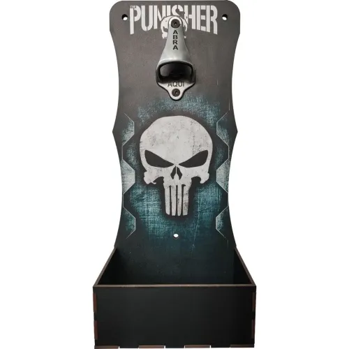 Abridor De Garrafa De Parede Justiceiro Punisher Em Mdf