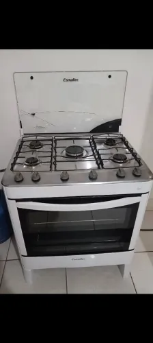 Vendo fogão Ágata esmaltec elétrico cinco bocas funcionando perfeitamente forno ok