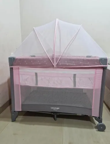 Chiqueirinho" - Berço Cercado Portátil para Bebê Sleep até 18kgs Rosa Voyage