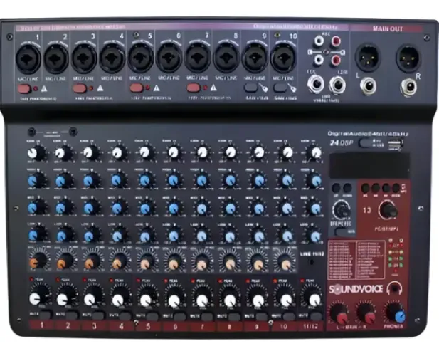 Mesa De Som Compacta 12 Canais Soundvoice Mc-12bt Top 110/220