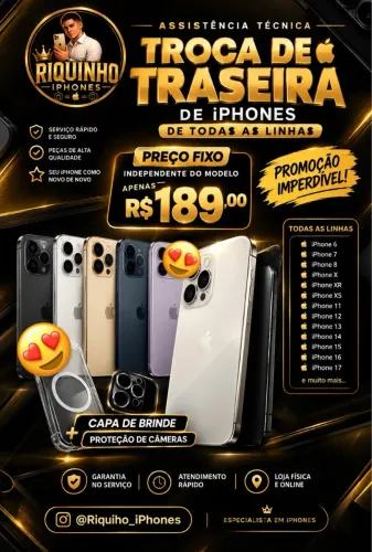 Troca de traseira de iPhone + acessórios de brinde. OPORTUNIDADE