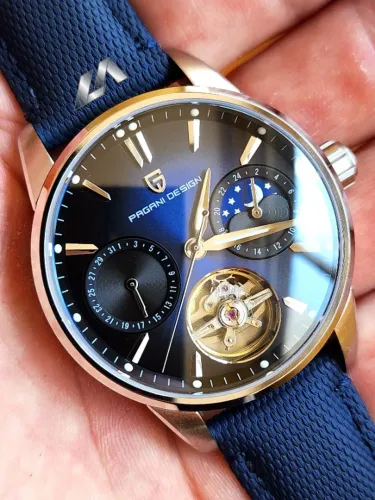 Relógio Pagani Design Tourbillon Azul Automático PD-YS021