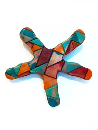 Estrela do Mar Escultura Madeira Decoração infantil