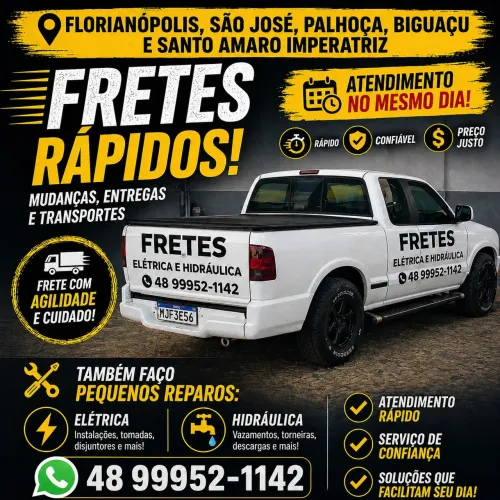 Fretes e Serviços de elétrica e hidráulica