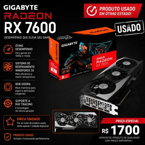 Placa de Vídeo RX7600 Gigabyte