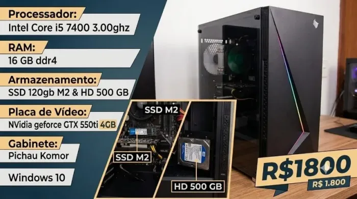 Computador Completo Intel Core i5 de 7ª geração