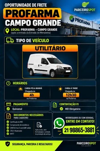 VAGA PARA AGREGAR FIORINO OU KANGOO