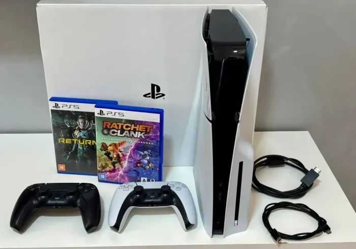 Playstation 5 Slim Com Leitor de Discos + Jogos (Aceito Cartão)