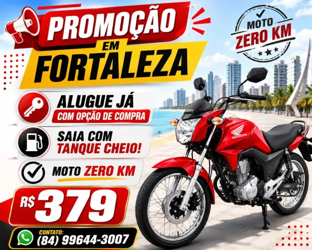 Alugue com opção de compra! (Moto Zero km)