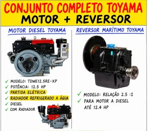 Motor a Diesel + Reversor Marítimo