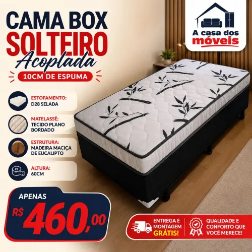 Cama solteiro Acoplada 10cm - Selo do Inmetro