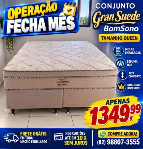 OFERTAS DE CONJUNTO QUEEN GRAN SUEDE BOM SONO